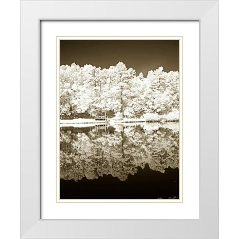 Ayers Lake II White Modern Wood Framed Art Print with Double Matting by Hausenflock, Alan