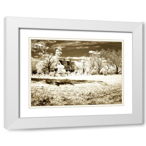 Swensons House White Modern Wood Framed Art Print with Double Matting by Hausenflock, Alan