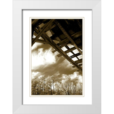 Falling Down II White Modern Wood Framed Art Print with Double Matting by Hausenflock, Alan