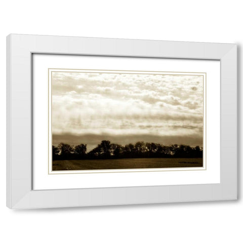 Clouds and Fields I White Modern Wood Framed Art Print with Double Matting by Hausenflock, Alan