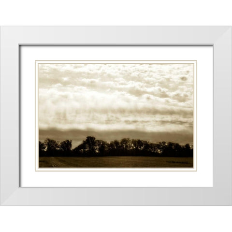 Clouds and Fields I White Modern Wood Framed Art Print with Double Matting by Hausenflock, Alan