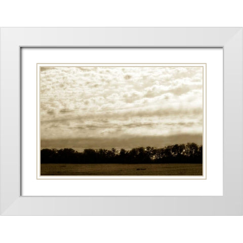 Clouds and Fields II White Modern Wood Framed Art Print with Double Matting by Hausenflock, Alan