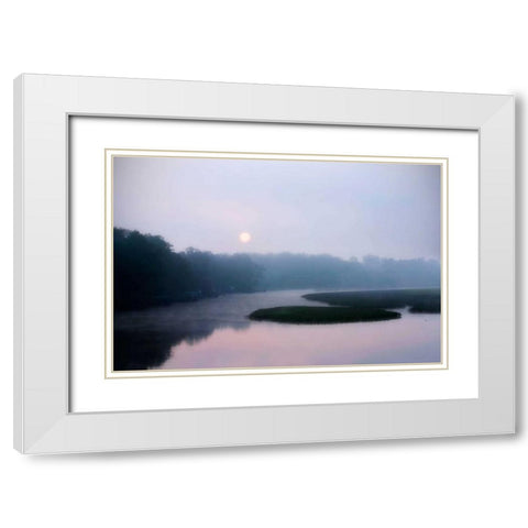 Fog on the Mattaponi I White Modern Wood Framed Art Print with Double Matting by Hausenflock, Alan