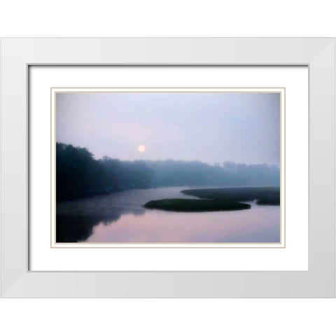 Fog on the Mattaponi I White Modern Wood Framed Art Print with Double Matting by Hausenflock, Alan