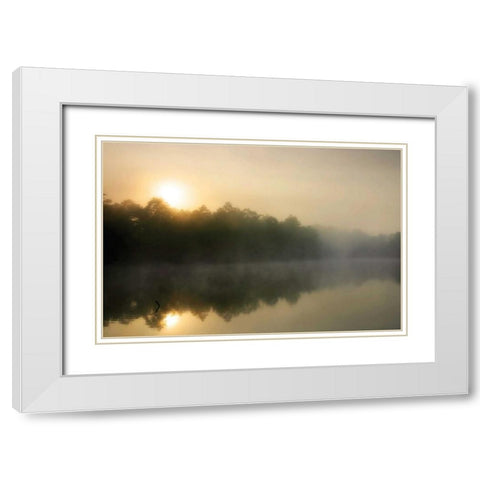 Fog on the Mattaponi III White Modern Wood Framed Art Print with Double Matting by Hausenflock, Alan