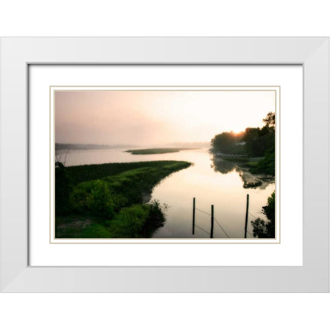 Fog on the Mattaponi VI White Modern Wood Framed Art Print with Double Matting by Hausenflock, Alan