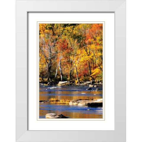 Autumn on the River I2 White Modern Wood Framed Art Print with Double Matting by Hausenflock, Alan