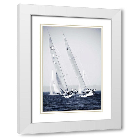 Summertime Race VI White Modern Wood Framed Art Print with Double Matting by Hausenflock, Alan