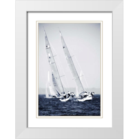 Summertime Race VI White Modern Wood Framed Art Print with Double Matting by Hausenflock, Alan