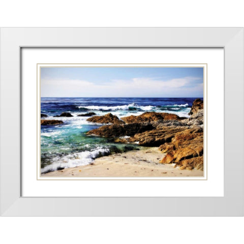 Spanish Bay I White Modern Wood Framed Art Print with Double Matting by Hausenflock, Alan