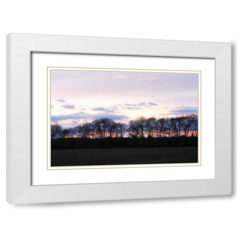 Winter Sunset I White Modern Wood Framed Art Print with Double Matting by Hausenflock, Alan