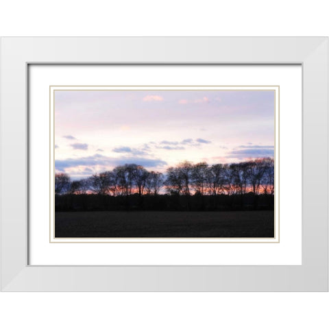 Winter Sunset I White Modern Wood Framed Art Print with Double Matting by Hausenflock, Alan