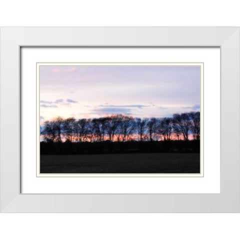 Winter Sunset II White Modern Wood Framed Art Print with Double Matting by Hausenflock, Alan