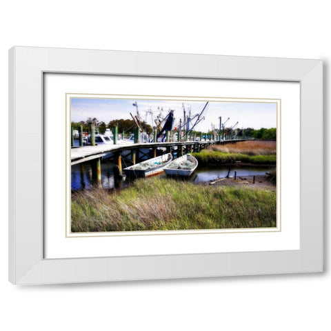 Marsh Harbor I White Modern Wood Framed Art Print with Double Matting by Hausenflock, Alan