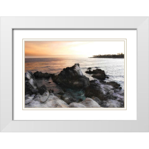 Lovers Point Sunset II White Modern Wood Framed Art Print with Double Matting by Hausenflock, Alan