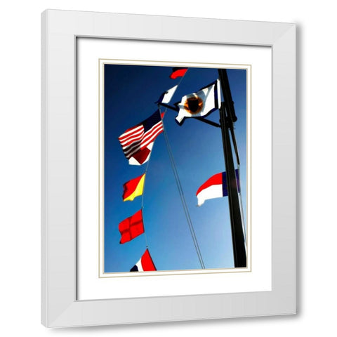 Signal Flags II White Modern Wood Framed Art Print with Double Matting by Hausenflock, Alan