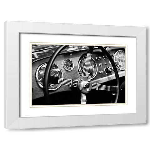 Classic Dash III White Modern Wood Framed Art Print with Double Matting by Hausenflock, Alan