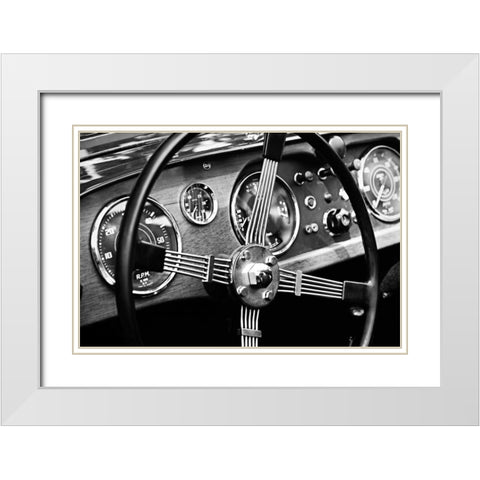 Classic Dash III White Modern Wood Framed Art Print with Double Matting by Hausenflock, Alan