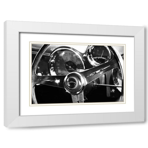 Classic Dash IV White Modern Wood Framed Art Print with Double Matting by Hausenflock, Alan