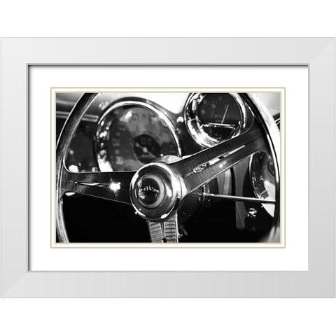 Classic Dash IV White Modern Wood Framed Art Print with Double Matting by Hausenflock, Alan