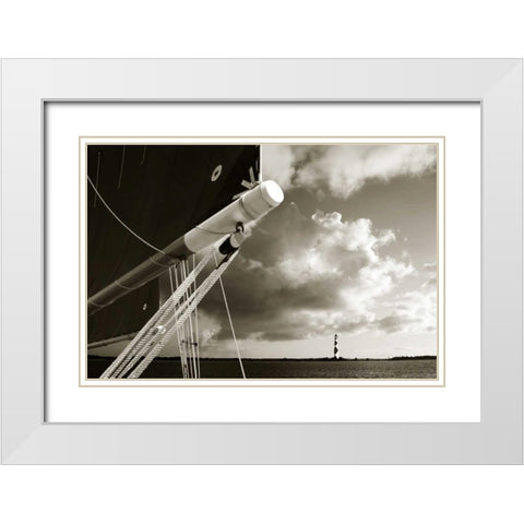 Past the Light I White Modern Wood Framed Art Print with Double Matting by Hausenflock, Alan
