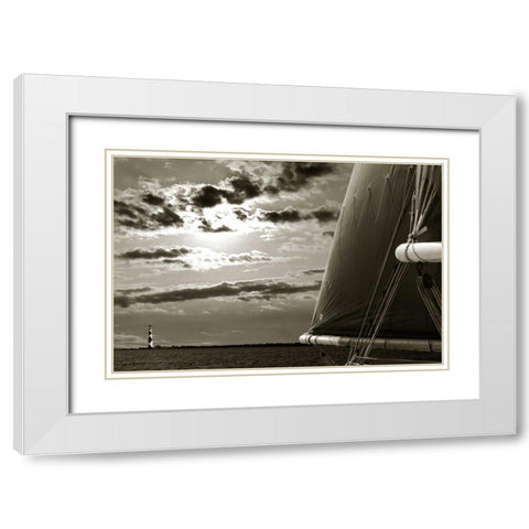 Past the Light II White Modern Wood Framed Art Print with Double Matting by Hausenflock, Alan