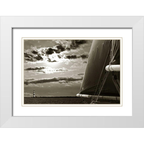 Past the Light II White Modern Wood Framed Art Print with Double Matting by Hausenflock, Alan
