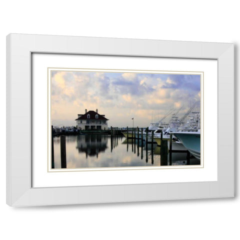 Atlantic Beach Marina II White Modern Wood Framed Art Print with Double Matting by Hausenflock, Alan