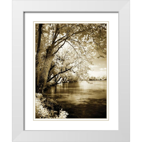 Spring on the River I White Modern Wood Framed Art Print with Double Matting by Hausenflock, Alan
