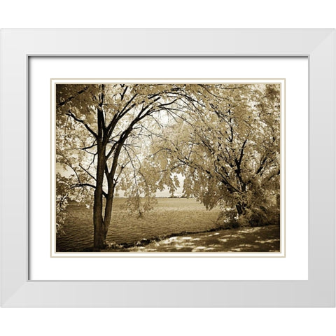 Hopewell Shores I White Modern Wood Framed Art Print with Double Matting by Hausenflock, Alan