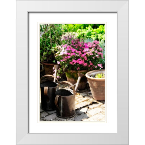 The Garden Nook III White Modern Wood Framed Art Print with Double Matting by Hausenflock, Alan