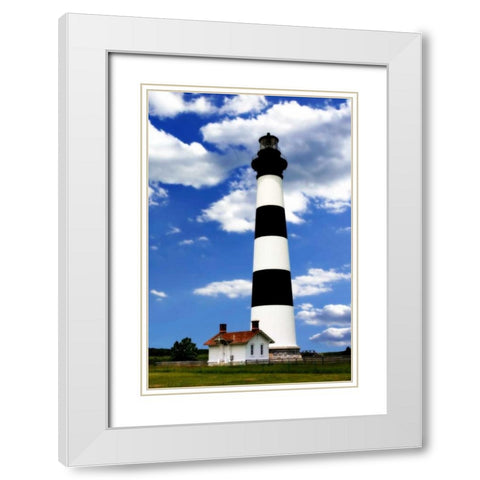 Bodie Island Light White Modern Wood Framed Art Print with Double Matting by Hausenflock, Alan