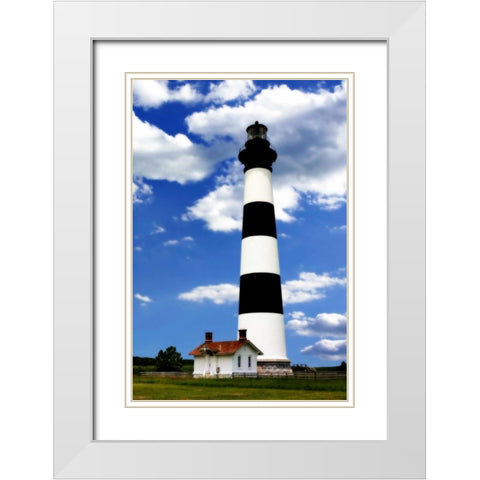 Bodie Island Light White Modern Wood Framed Art Print with Double Matting by Hausenflock, Alan