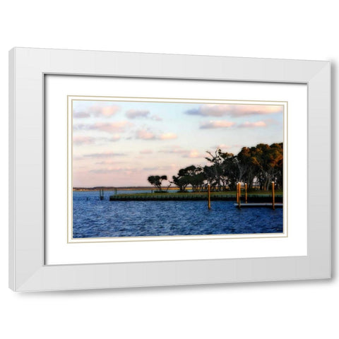 Sunset in the Channel I White Modern Wood Framed Art Print with Double Matting by Hausenflock, Alan