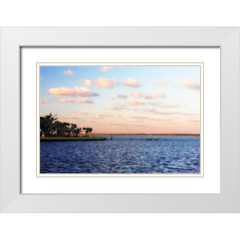 Sunset in the Channel II White Modern Wood Framed Art Print with Double Matting by Hausenflock, Alan