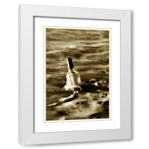 Message in a Bottle I White Modern Wood Framed Art Print with Double Matting by Hausenflock, Alan