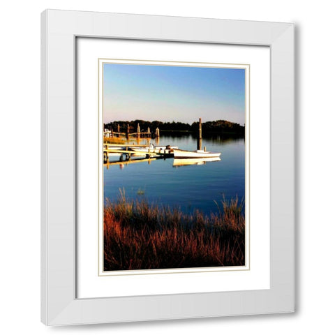 Beaufort Skiff White Modern Wood Framed Art Print with Double Matting by Hausenflock, Alan