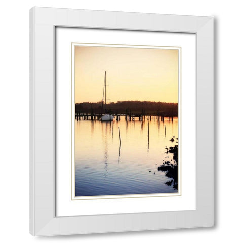 Gable Creek Sunrise II White Modern Wood Framed Art Print with Double Matting by Hausenflock, Alan