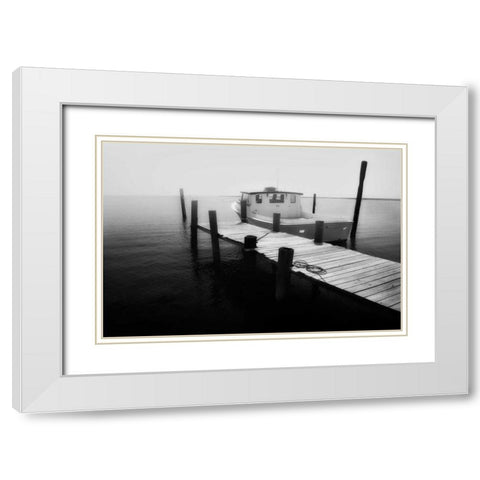 Waiting on the Fog I White Modern Wood Framed Art Print with Double Matting by Hausenflock, Alan