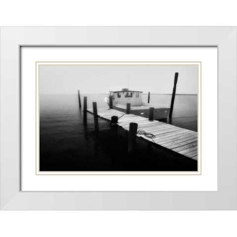 Waiting on the Fog I White Modern Wood Framed Art Print with Double Matting by Hausenflock, Alan