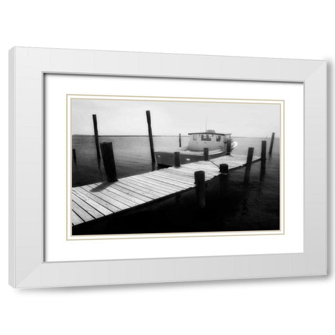 Waiting on the Fog II White Modern Wood Framed Art Print with Double Matting by Hausenflock, Alan