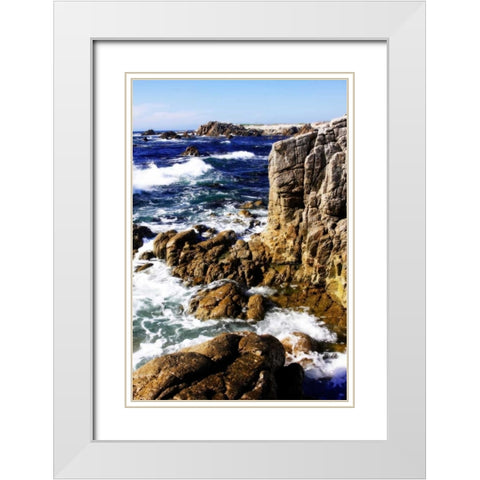 Pacific Blue II White Modern Wood Framed Art Print with Double Matting by Hausenflock, Alan