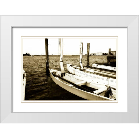 Skiffs III White Modern Wood Framed Art Print with Double Matting by Hausenflock, Alan