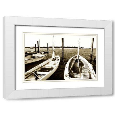 Skiffs IV White Modern Wood Framed Art Print with Double Matting by Hausenflock, Alan