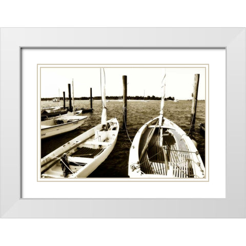 Skiffs IV White Modern Wood Framed Art Print with Double Matting by Hausenflock, Alan