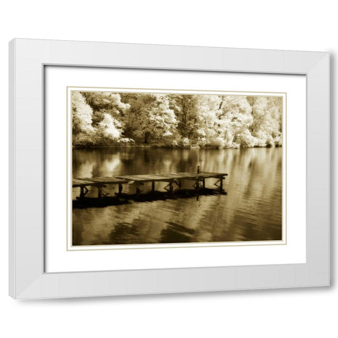 Mint Springs Lake III White Modern Wood Framed Art Print with Double Matting by Hausenflock, Alan