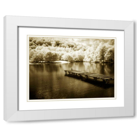 Mint Springs Lake IV White Modern Wood Framed Art Print with Double Matting by Hausenflock, Alan