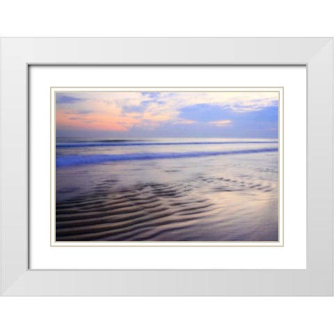 Soft Shore II White Modern Wood Framed Art Print with Double Matting by Hausenflock, Alan