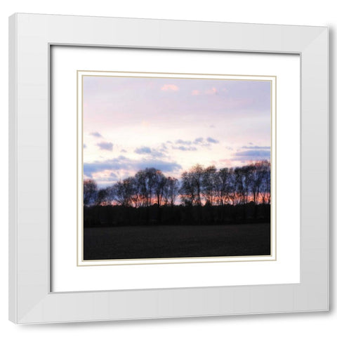 Winter Sunset Square I White Modern Wood Framed Art Print with Double Matting by Hausenflock, Alan