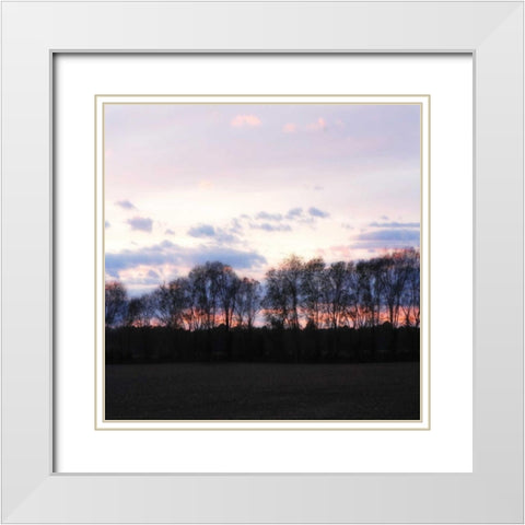 Winter Sunset Square I White Modern Wood Framed Art Print with Double Matting by Hausenflock, Alan